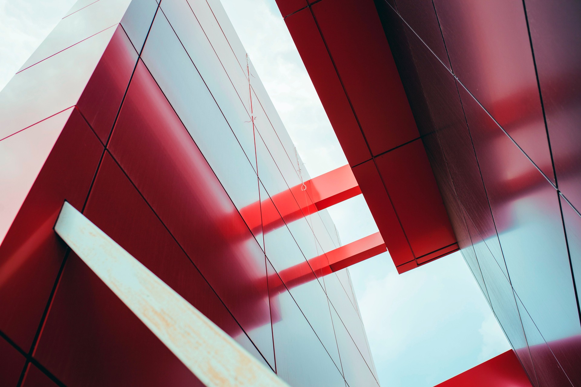 Architecture modern finance  building with geometric line. Concept of successful building.